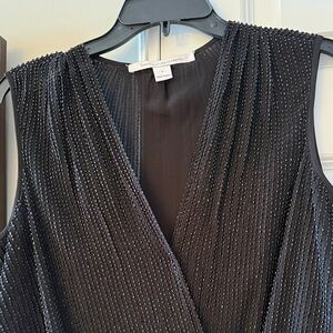 Diane Von Furstenberg Black Beaded Top